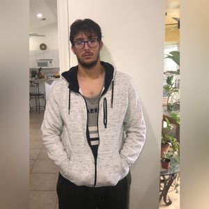 CSG Jacket Men's  M Extra Large Gray Hoodie Full Zip Pockets Casual Sports Used